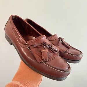 Dexter Chocolate Brown Leather Tassel Kiltie Loafers Size 9.5